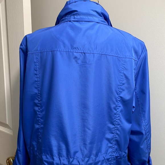 Karen Scott Sport Bright Blue Repellant Convertible Sleeve Zip/Snap Jacket Sz Lg - Picture 7 of 12
